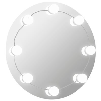 vidaXL Seinäpeili kehyksetön LED-valoilla pyöreä lasi