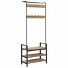 vidaXL Takkihylly hyllyll&auml; Artisan tammi 75 x 34 x 184 cm Tekninen puu