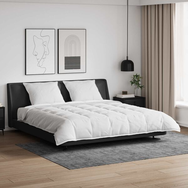 vidaXL Peittosarja tyynyllä 3 pcs Valkoinen Untuvahöyhen