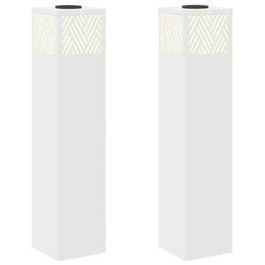 vidaXL Aurinko LED-polkuvalo 2 kpl L&auml;mpim&auml;n Valkoinen 18 x 18 x 80 cm