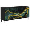 vidaXL TV-kaappi WIJHE 102 x 33 x 51 cm Musta tammi Tekninen puu