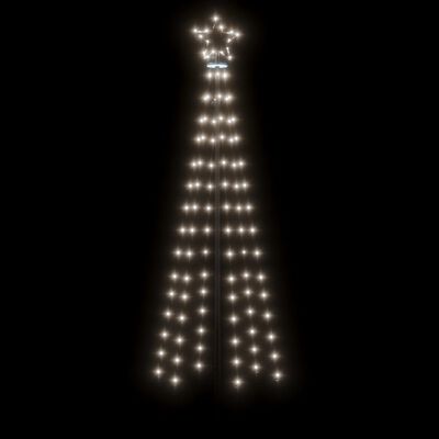 vidaXL Kartio joulukuusi 108 kylmän valkoista LED-valoa 70x180 cm