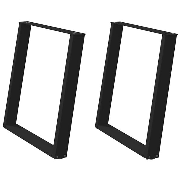 vidaXL Ruokapöydän jalat U-muotoiset 2 kpl musta 80x(72-73) cm teräs