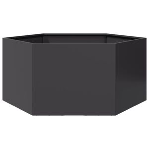 vidaXL Puutarhakukkalaatikko musta kuusikulmainen 104x90x45 cm ter&auml;s