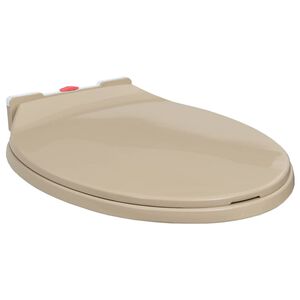 vidaXL WC-istuin pehme&auml;sti sulkeutuva pikakiinnitys beige soikea