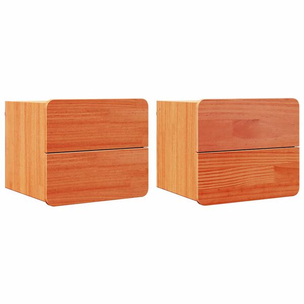 vidaXL Y&ouml;p&ouml;yt&auml; 2 pcs Ruskea 39 x 34 x 33 cm T&auml;ysi m&auml;nty