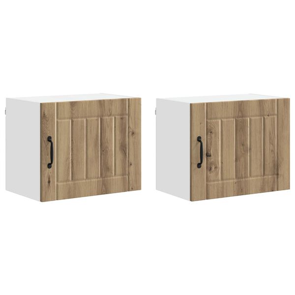 vidaXL Keitti&ouml;kaappi 2 pcs Artisan tammi 50 x 31 x 40 cm Tekninen puu