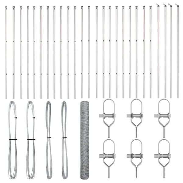 vidaXL Aitalatu Hopea 50 x 1 m (50 mm verkkoraide) Ter&auml;s