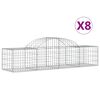 vidaXL Kaarevat kivikorit 8 kpl 200x50x40/60 cm galvanoitu rauta