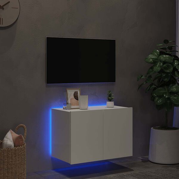 vidaXL TV-sein&auml;kaappi LED-valoilla valkoinen 60x35x41 cm