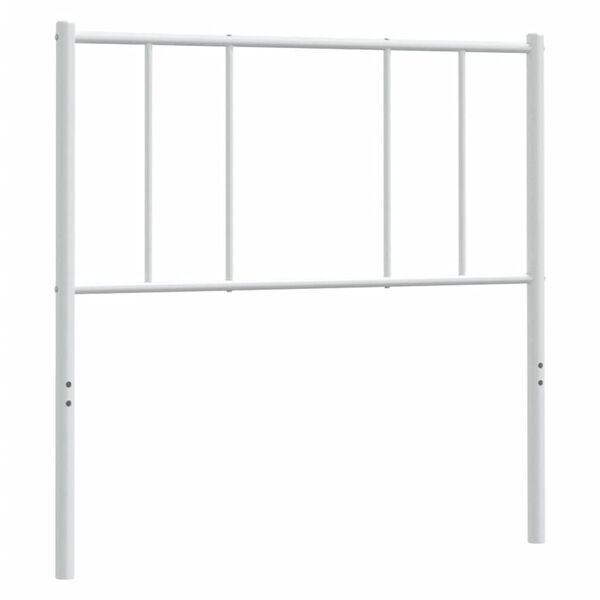 vidaXL Metallinen sängynpääty valkoinen 90 cm