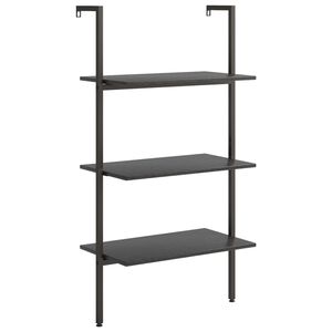 vidaXL 3-kerroksinen kalteva hylly musta 64x35x120,5 cm