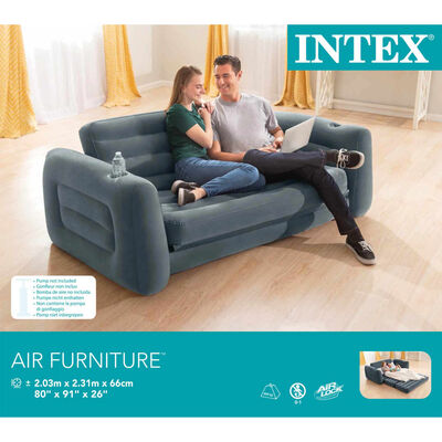 Intex Avattava tuoli 203x231x66 cm tummanharmaa
