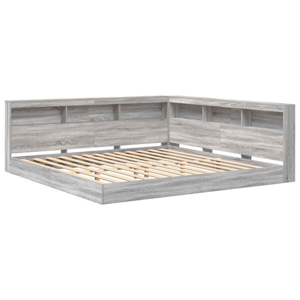 vidaXL Kirjahylly S&auml;nky Harmaa sonoma 6FT Super King Size Tekninen puu
