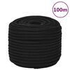 vidaXL Ty&ouml;k&ouml;ysi musta 12 mm 100 m polyesteri