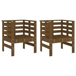 vidaXL Puutarhatuolit 2 kpl hunajanruskea 61,5x53x71 cm t&auml;ysi m&auml;nty
