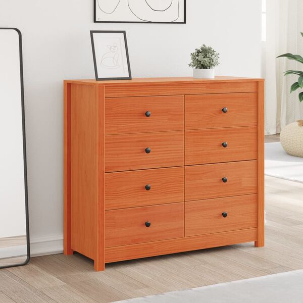 vidaXL Sivukaappi vahanruskea 100x40x90 cm t&auml;ysi m&auml;nty