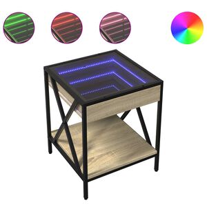 vidaXL sohvap&ouml;yt&auml; Infinity LED-valoilla Sonoma-tammi 40x40x49 cm