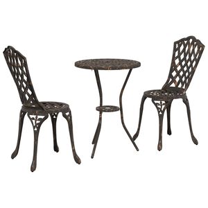 vidaXL Puutarhan Bistro Set 3 kpl pronssi Alumiini