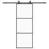 vidaXL Liukuovi asennustarvikkeilla musta 76x205 cm ESG lasi
