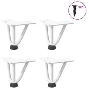 vidaXL Sohvap&ouml;yd&auml;n hiusneulajalat 4 kpl valkoinen 10 cm t&auml;yster&auml;s