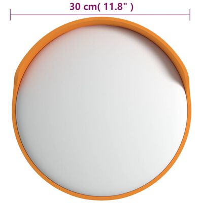 vidaXL Liikennepeili kupera oranssi Ø30 cm polykarbonaatti