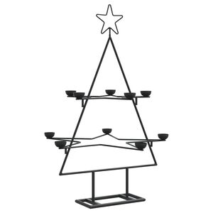 vidaXL Metallinen koristejoulukuusi musta 75 cm