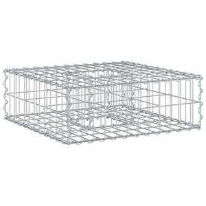 vidaXL Gabion Kohotettu Peti 60 x 60 x 20 cm Galvanoitu ter&auml;s Hopea
