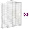 vidaXL Kaarevat kivikorit 2 kpl 200x30x220/240 cm galvanoitu rauta