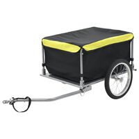 vidaXL Polkupyörän peräkärry 65 kg musta ja keltainen