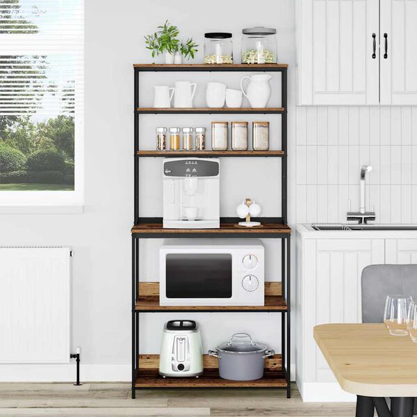 vidaXL Keitti&ouml;hylly Vanha Puu 80 x 40 x 168 cm Tekninen puu