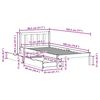 vidaXL Sängynrunko ilman patjaa päädyllä 75x190 cm täysi mänty