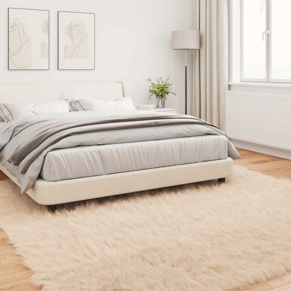 vidaXL Keinotekoista Lammasnahkaa Matto Tafalla Beige 240 x 240 cm