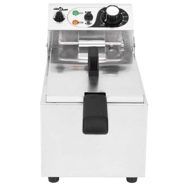 vidaXL S&auml;hk&ouml;inen rasvakeitin ruostumaton ter&auml;s 6 L 2 000 W