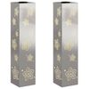 vidaXL Aurinko LED-polkuvalo 2 kpl L&auml;mpim&auml;n Valkoinen 18 x 18 x 80 cm