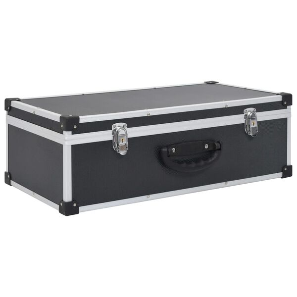 vidaXL CD-kotelo 80 CD-levylle alumiini ABS musta