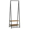vidaXL Vaateväline hyllyllä Musta 60 x 45 x 180 cm Täysi Akaasiapuu