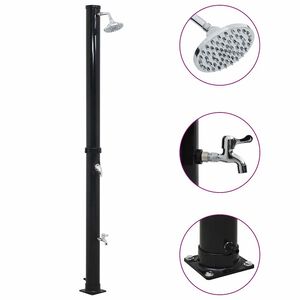 vidaXL Aurinkovoimasuihku 220 cm 20 l musta