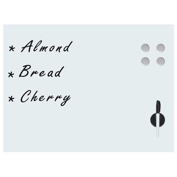 vidaXL Sein&auml;kiinnitteinen magneettinen tussitaulu lasi 80x60 cm