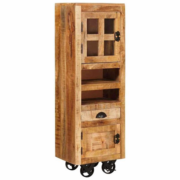 vidaXL Korkea kaappi Ruskea 40 x 30 x 120.5 cm täysi mangopuu