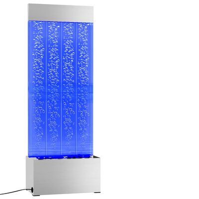 vidaXL Kuplapylväs RGB LED-valoilla ruostumaton teräs/akryyli 110 cm