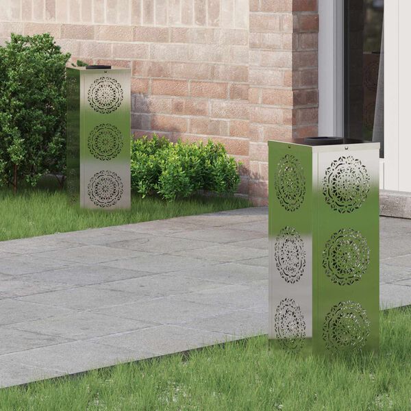 vidaXL Aurinko LED-polkuvalo 2 pcs Ruostumaton ter&auml;s Ruostumaton ter&auml;s