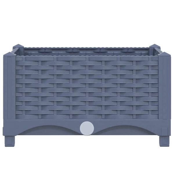 vidaXL Korotettu kukkalaatikko 40x40x23 cm polypropeeni