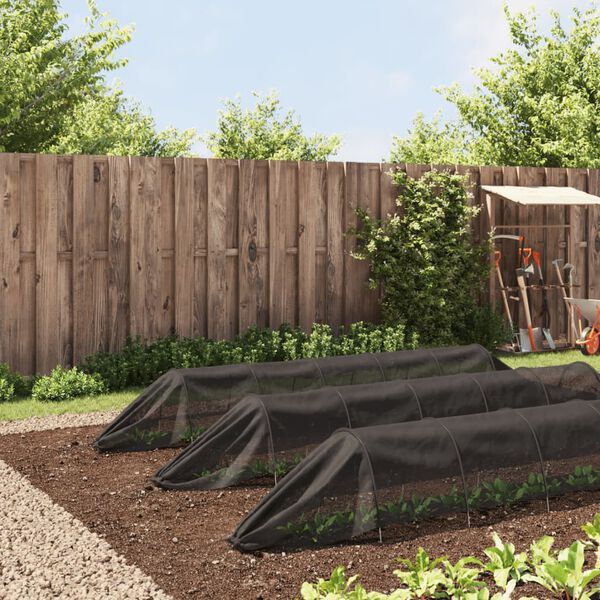 vidaXL Verkkotunnelit 3 kpl musta ter&auml;s ja polyeteeni