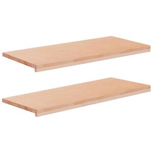 vidaXL Ikkunalautaset 2 kpl Luonnollinen 90 x 40 x 2 cm Kiinte&auml; py&ouml;kki