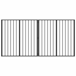 vidaXL Koiraportti 2 pcs Musta 100 x 100 cm Galvanoitu ter&auml;s