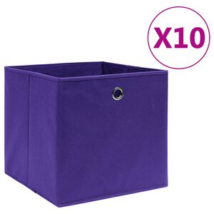 vidaXL S&auml;ilytyslaatikot 10 kpl kuitukangas 28x28x28 cm purppura