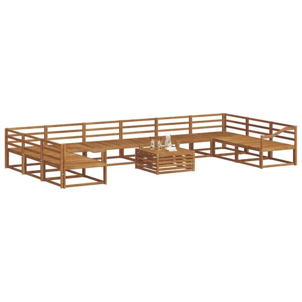 vidaXL Ulkosohvakokoelma 11 pcs Luonnollinen Tihe&auml; akasiapuu