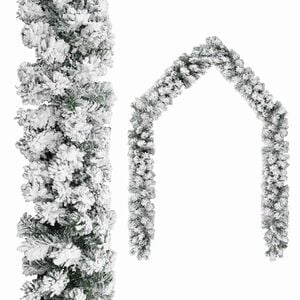 vidaXL Jouluseppele lumihuurteella vihre&auml; 5 m PVC