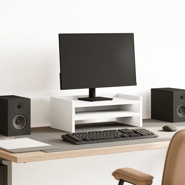 vidaXL N&auml;ytt&ouml;koroke valkoinen 42x24x16 cm lastulevy